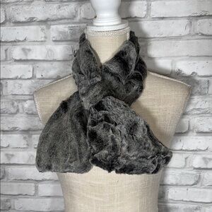 Avon Gray Faux Fur Scarf Wrap